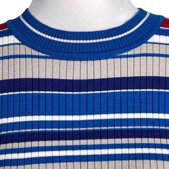 RAG & BONE Women’s Mason Crew Sweater Size Large Ribbed Striped Red Blue EUC - Picture 7 of 16